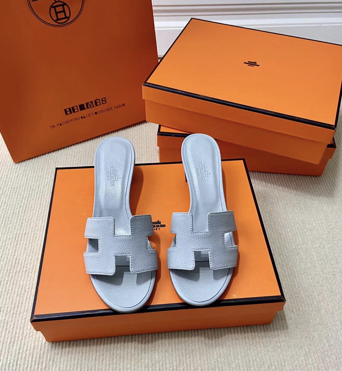 에르메스 올수공 오아시스 슬리퍼 샌들 앱송 24